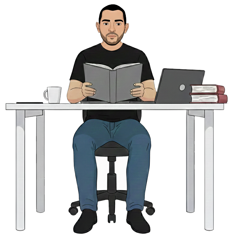 An illustration of me reading a book