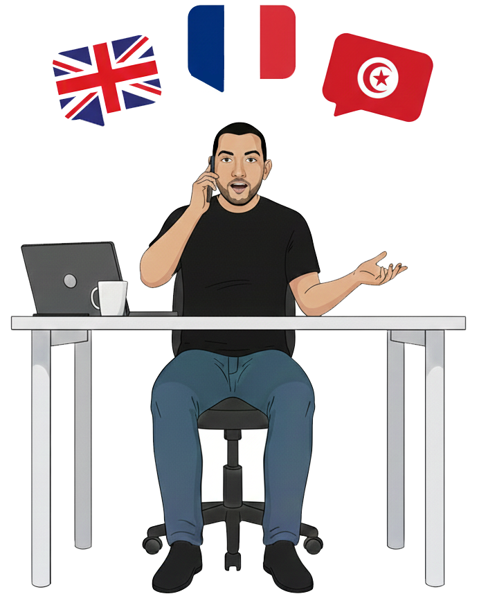 An illustration of me talking on the phone